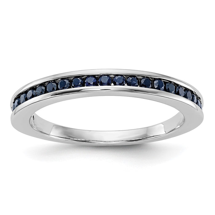 Buy 14K White Gold Channel Set Band with Blue Sapphires - Stylish Luxury!-1