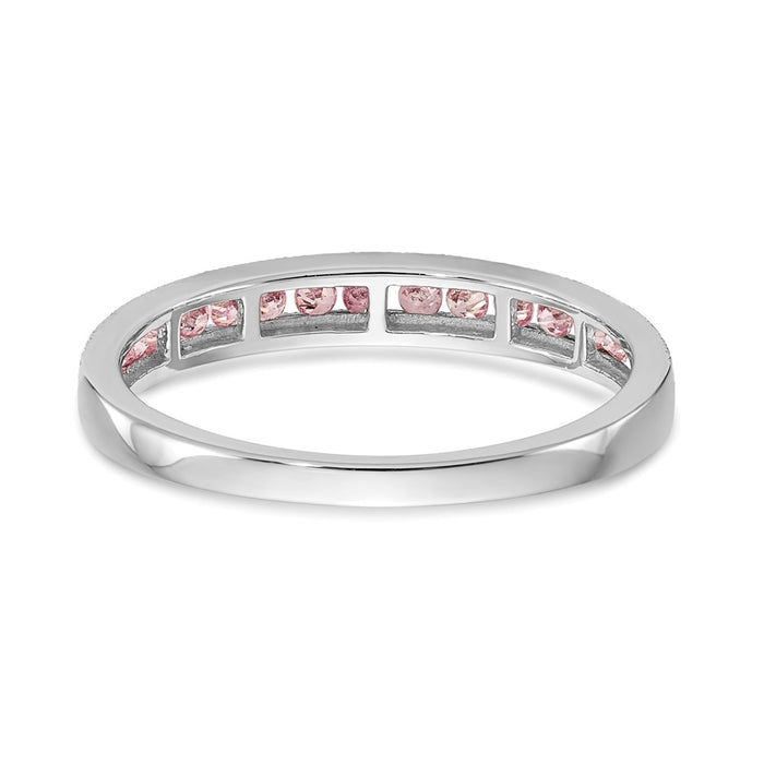 Exclusive 14K White Gold Pink Sapphire Channel Set Band - Stylish & Affordable-4