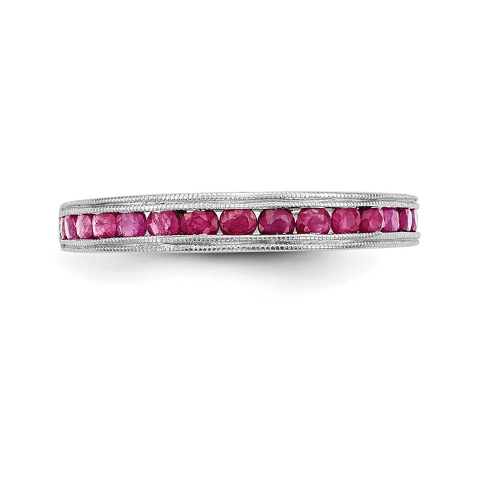 High-Quality 14K White Gold Ruby Channel Set Band - Stylish & Affordable!-4