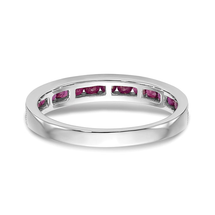 High-Quality 14K White Gold Ruby Channel Set Band - Stylish & Affordable!-5