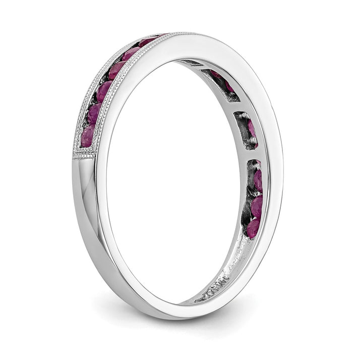 High-Quality 14K White Gold Ruby Channel Set Band - Stylish & Affordable!-6