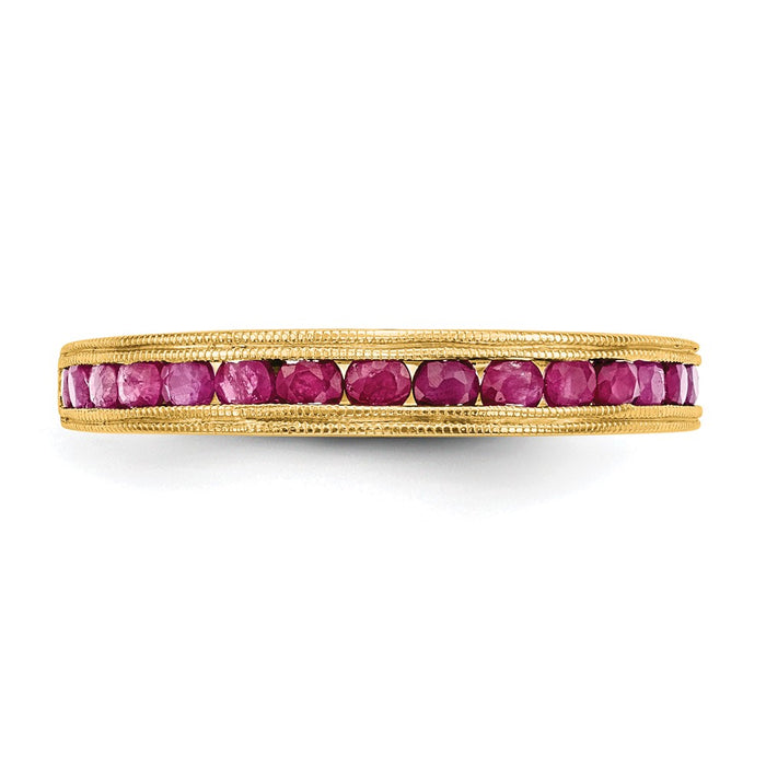 Shop Stylish 14K Yellow Gold Ruby Channel Set Band - Affordable Luxury Jewelry-5