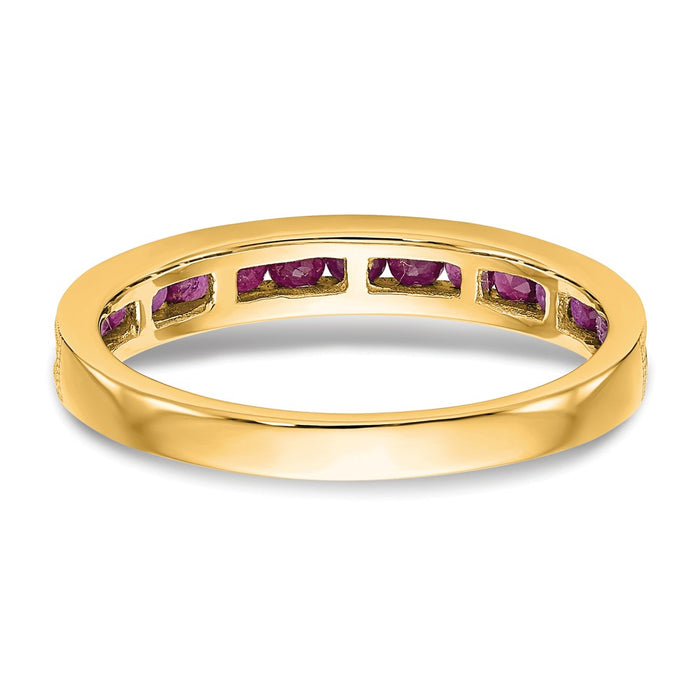 Shop Stylish 14K Yellow Gold Ruby Channel Set Band - Affordable Luxury Jewelry-6