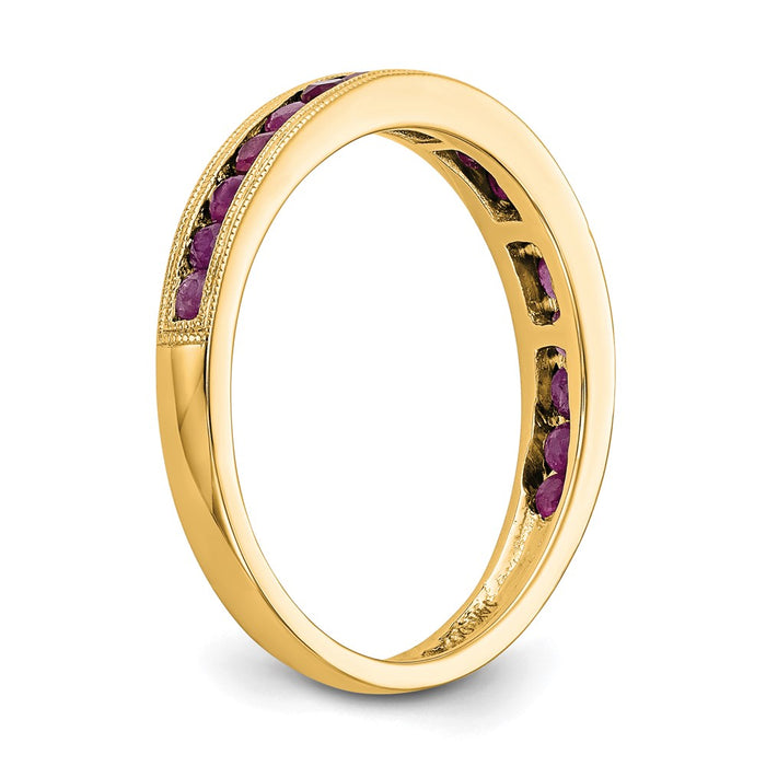 Shop Stylish 14K Yellow Gold Ruby Channel Set Band - Affordable Luxury Jewelry-7