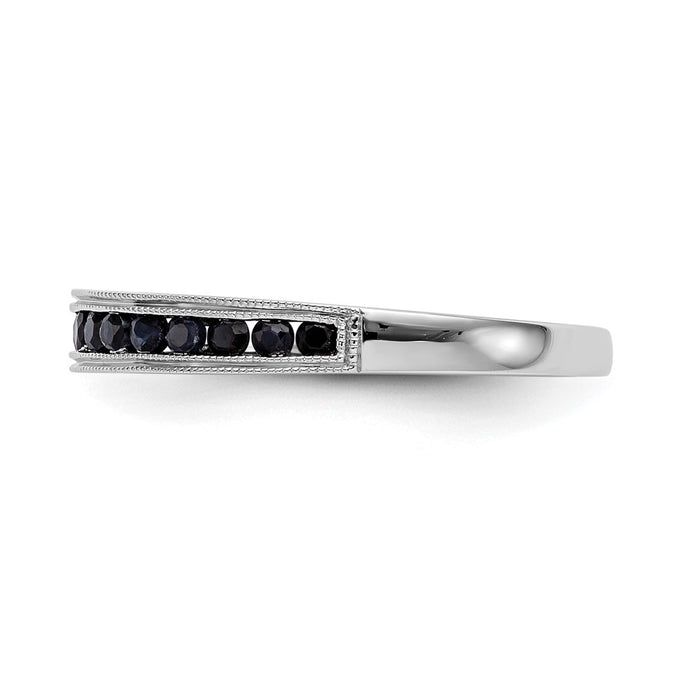 Buy Stylish 14K White Gold Channel Set Band with Blue Sapphires, 7mm-3