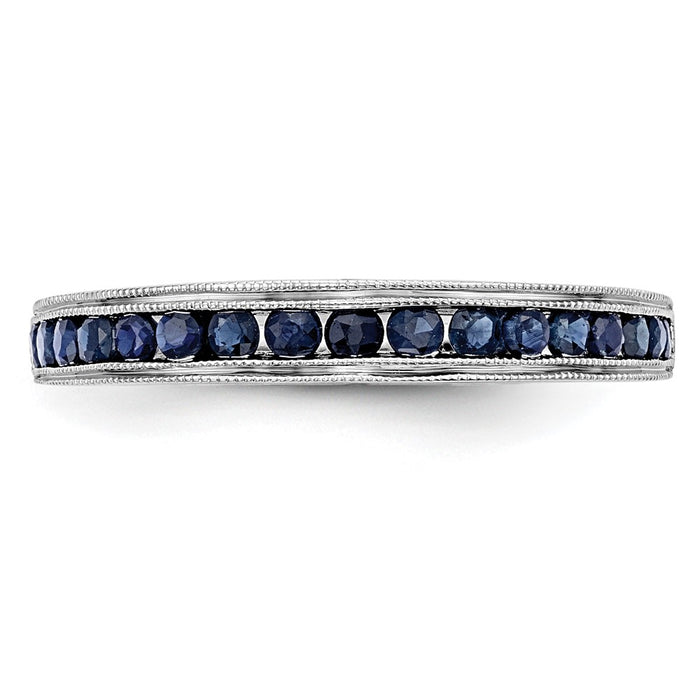 Buy Stylish 14K White Gold Channel Set Band with Blue Sapphires, 7mm-4