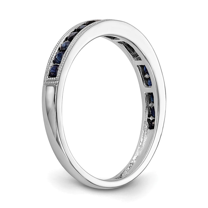Buy Stylish 14K White Gold Channel Set Band with Blue Sapphires, 7mm-6