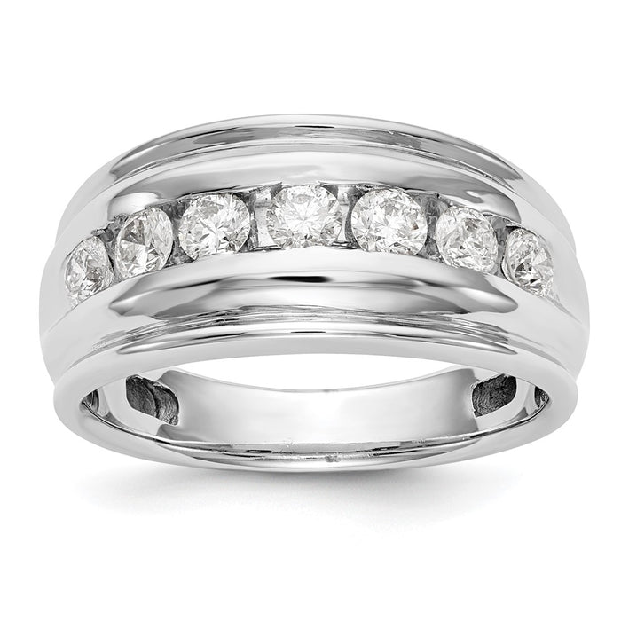 Buy Exclusive 14K White Gold Men's Channel Band for 7 x 3.3mm Stones-1