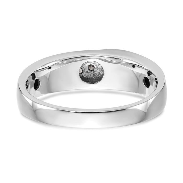 Exclusive 14K White Gold Men's Band with 1/4 Carat Diamond Accents-5