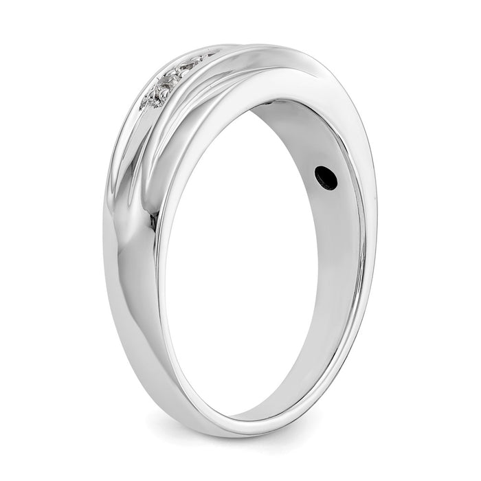 Exclusive 14K White Gold Men's Band with 1/4 Carat Diamond Accents-6