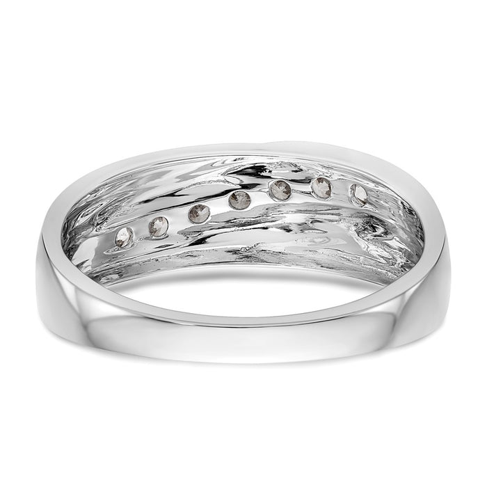 Exclusive 14K White Gold Men's Band with 1/2 Carat Diamond - Stylish Design-5