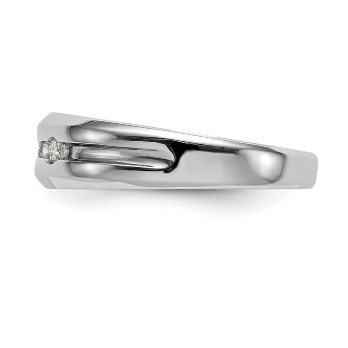Order 14K White Gold Men's Band Mounting for 3-Stone Setting - Stylish Value-3