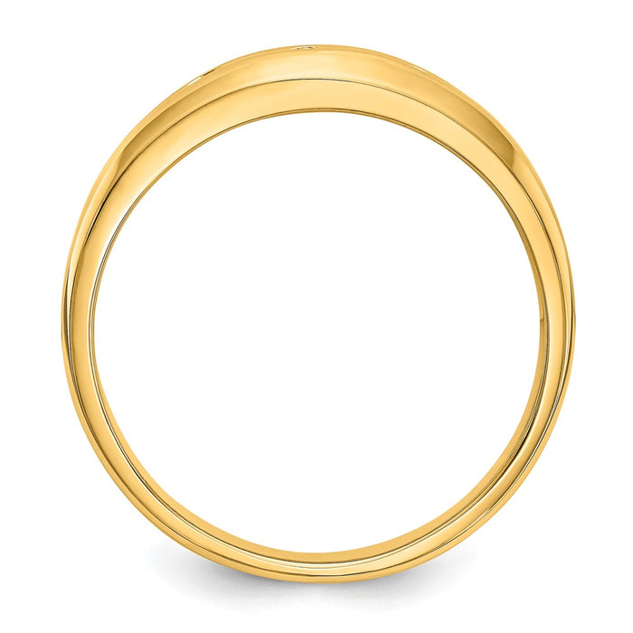 Buy Stylish 14K Yellow Gold Men's Band Mounting for 3 x 2.3mm Stones-2