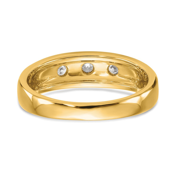 Buy Exclusive 14K Yellow Gold Men's 3-Stone Diamond Band - 1/6 Carat Value-5