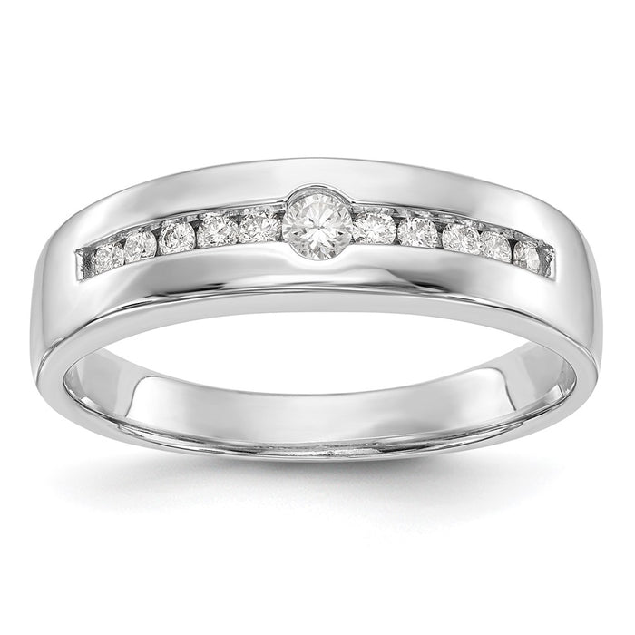 Buy Stylish Men's 1/4 Carat Diamond Channel Band in 14K White Gold-1