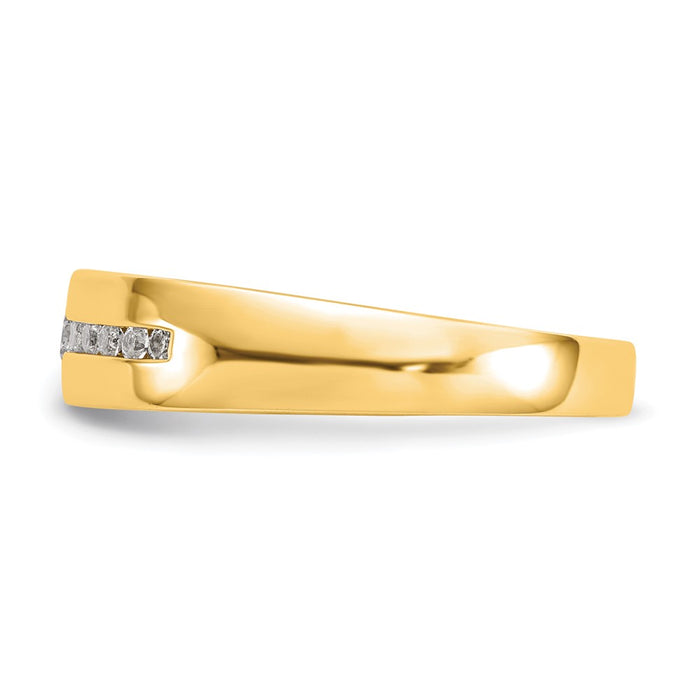 Buy Stylish 14K Yellow Gold Men's Channel Band with 1/4 Carat Diamonds-3