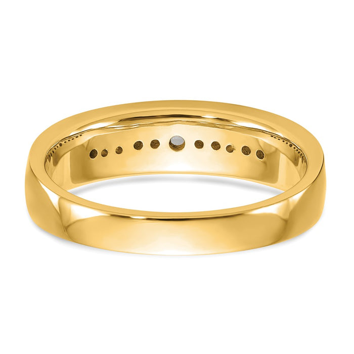 Buy Stylish 14K Yellow Gold Men's Channel Band with 1/4 Carat Diamonds-5