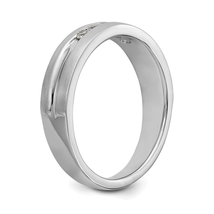 Exclusive Men's 14K White Gold 5-Stone Channel Band, 2.3mm Stones - Stylish Value-6