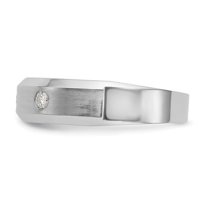Buy Stylish Men's 14K White Gold 3-Stone Diamond Band - 1/6 Carat Value-3