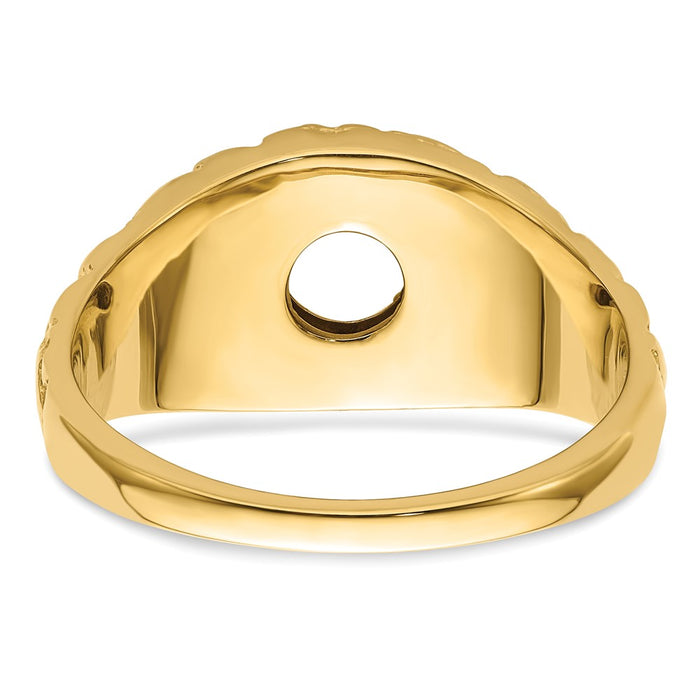 High-Quality 14K Men's Ring Mounting, 7/8 Carat Center Stone - Stylish Value-3