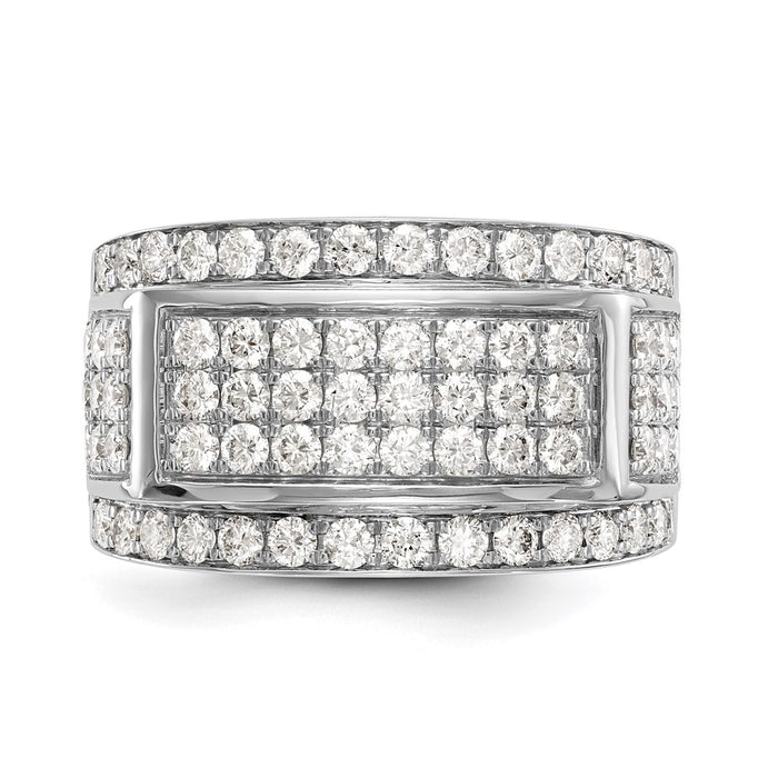 Buy Stylish 14K White Gold Men's Band with 2 Carats of Diamonds - Luxury!-4