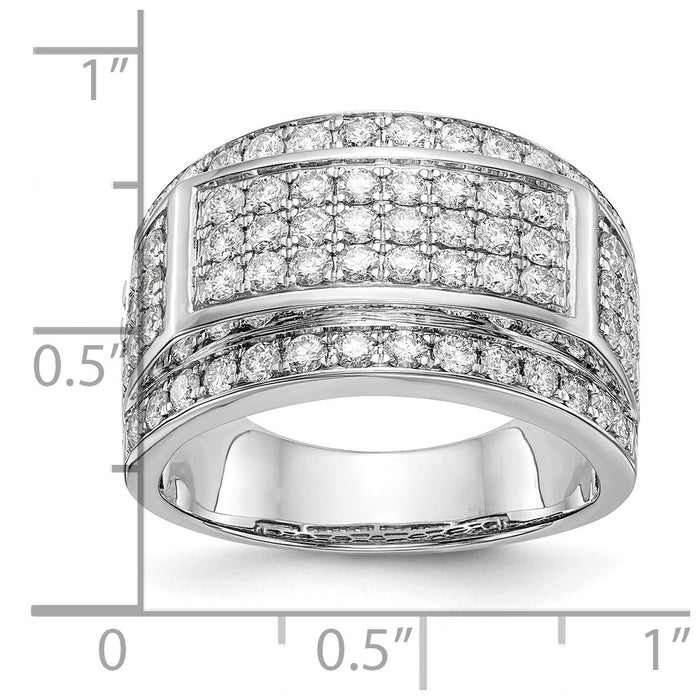 Buy Stylish 14K White Gold Men's Band with 2 Carats of Diamonds - Luxury!-7