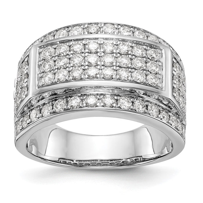 Buy Stylish 14K White Gold Men's Band with 2 Carats of Diamonds - Luxury!-1