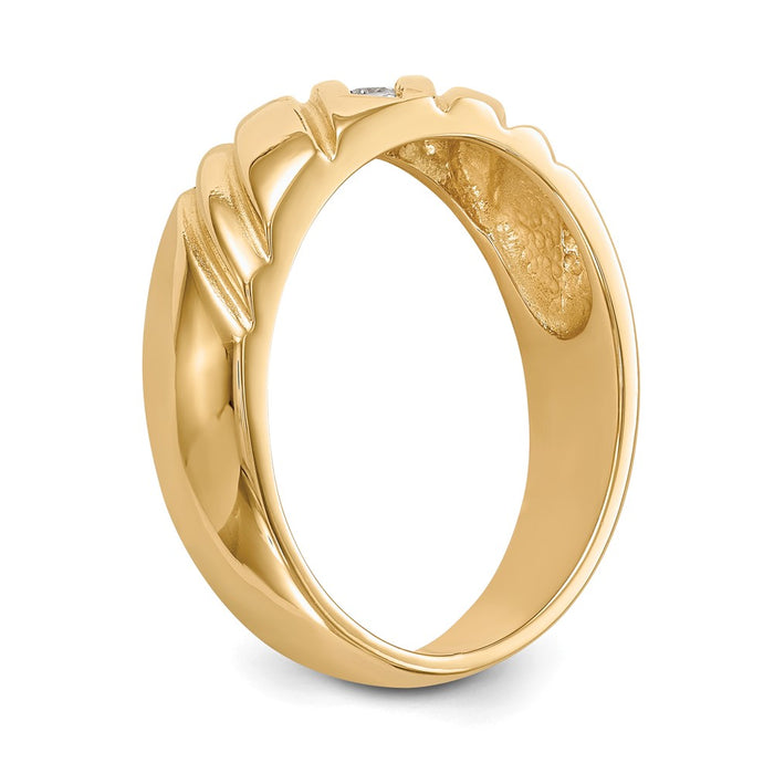 Buy Stylish 14K Gold Men's 3-Stone Diamond Band - 1/8 Carat Total Weight-6