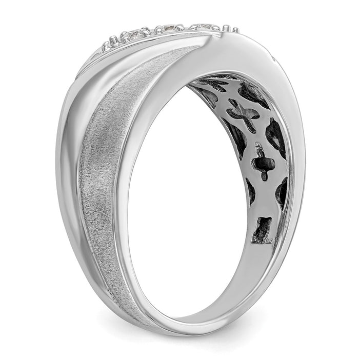 Buy Exclusive 14K White Gold Men's Band Mounting for 3-Stone Setting - Stylish!-6