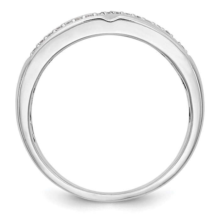 Buy Stylish Men's 14K White Gold Diamond Band - 1/10 Carat, Affordable Price-2