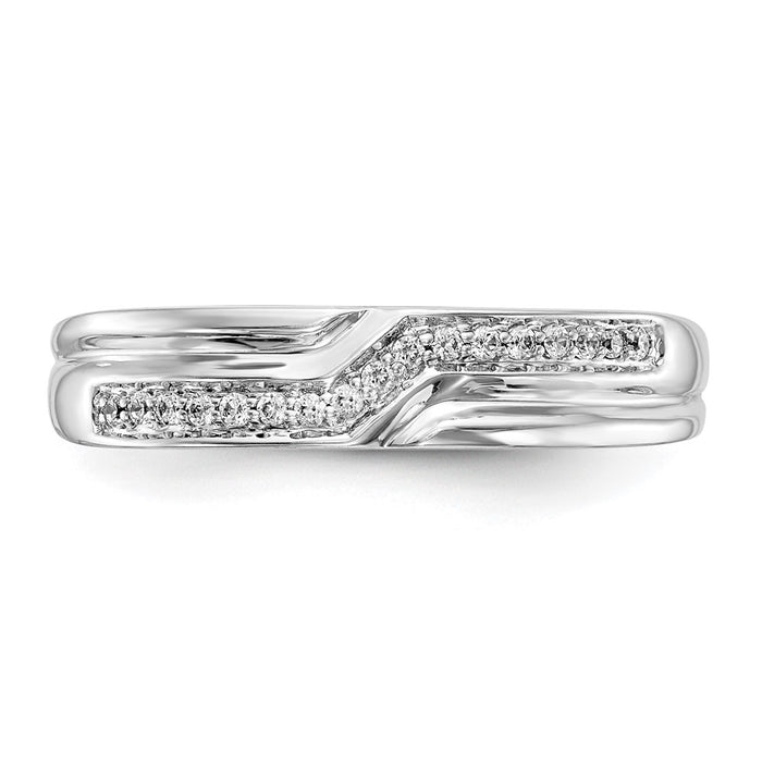 Buy Stylish Men's 14K White Gold Diamond Band - 1/10 Carat, Affordable Price-4