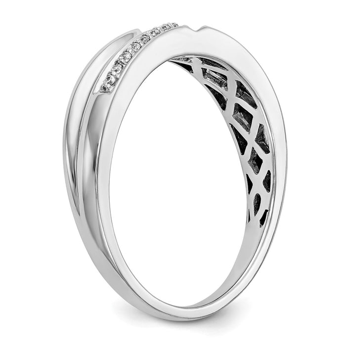 Buy Stylish Men's 14K White Gold Diamond Band - 1/10 Carat, Affordable Price-6