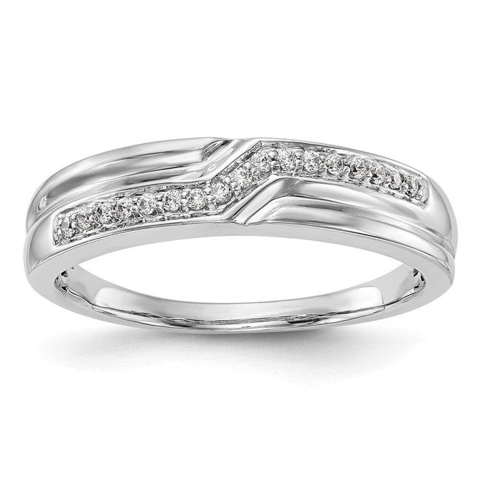 Buy Stylish Men's 14K White Gold Diamond Band - 1/10 Carat, Affordable Price-1