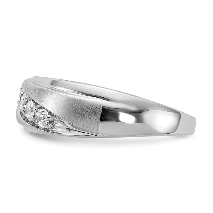 Buy Stylish 14K White Gold Men's 5-Stone Diamond Ring - 3/8 Carat Value!-3