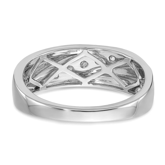 Buy Stylish 14K White Gold Men's 5-Stone Diamond Ring - 3/8 Carat Value!-5