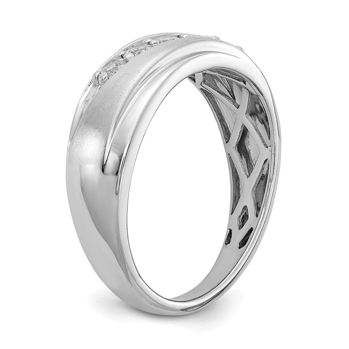 Buy Stylish 14K White Gold Men's 5-Stone Diamond Ring - 3/8 Carat Value!-6