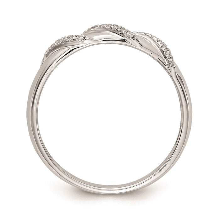 Buy Stylish 14K White Gold Men's Wedding Band with 1/8 Carat Diamond Trio-2