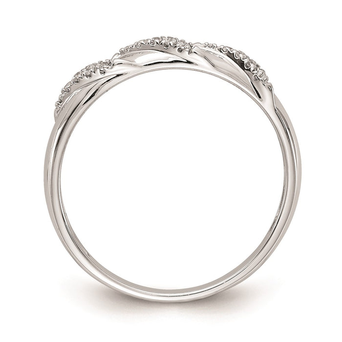 Buy Stylish 14K White Gold Diamond Trio Wedding Band - AA Quality, 1/15 Carat-2