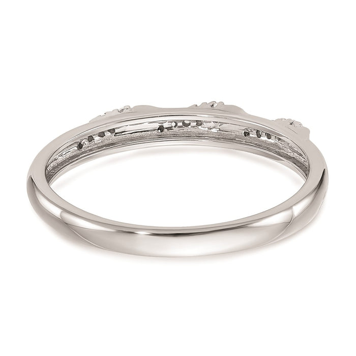 Buy Stylish 14K White Gold Diamond Trio Wedding Band - AA Quality, 1/15 Carat-5