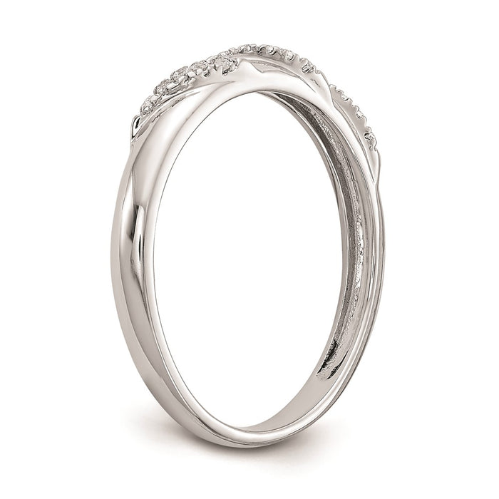 Buy Stylish 14K White Gold Diamond Trio Wedding Band - AA Quality, 1/15 Carat-6