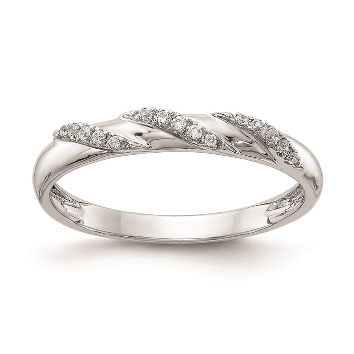 Buy Stylish 14K White Gold Diamond Trio Wedding Band - AA Quality, 1/15 Carat-1