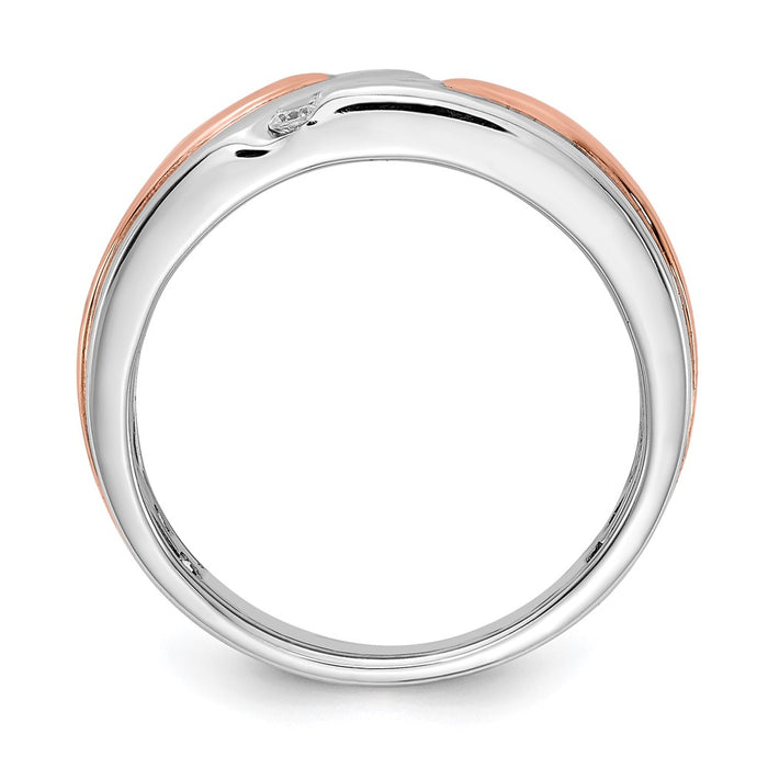 Buy Exclusive Men's 14k White & Rose Gold Diamond Band - 1/5 Carat, Stylish!-2