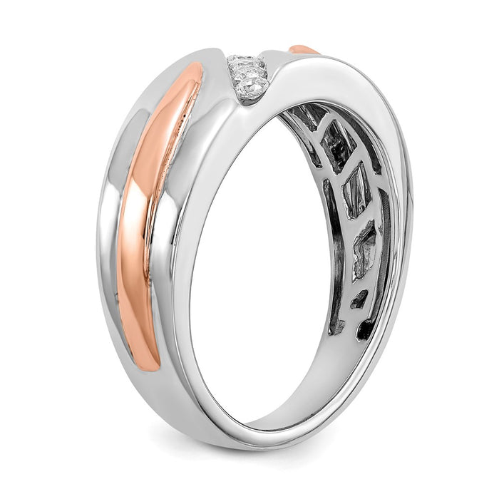 Buy Exclusive Men's 14k White & Rose Gold Diamond Band - 1/5 Carat, Stylish!-5
