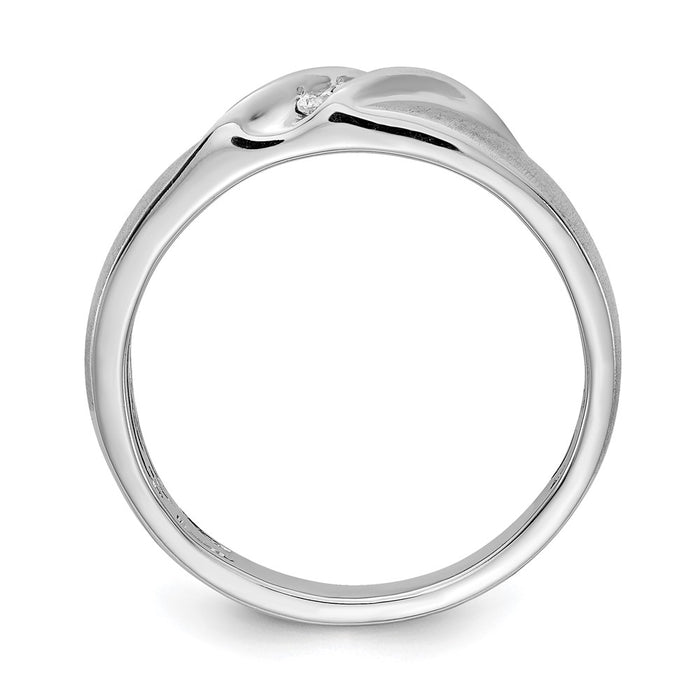 Buy Stylish Men's 14K White Gold 3-Stone Diamond Ring - 1/10 Carat Value-2