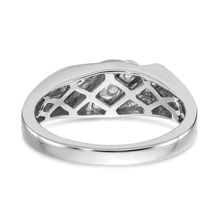 High-Quality 14K Two-Tone Men's Ring, 3-Stone Design, 3/8 Carat Diamonds - Stylish Value!-5