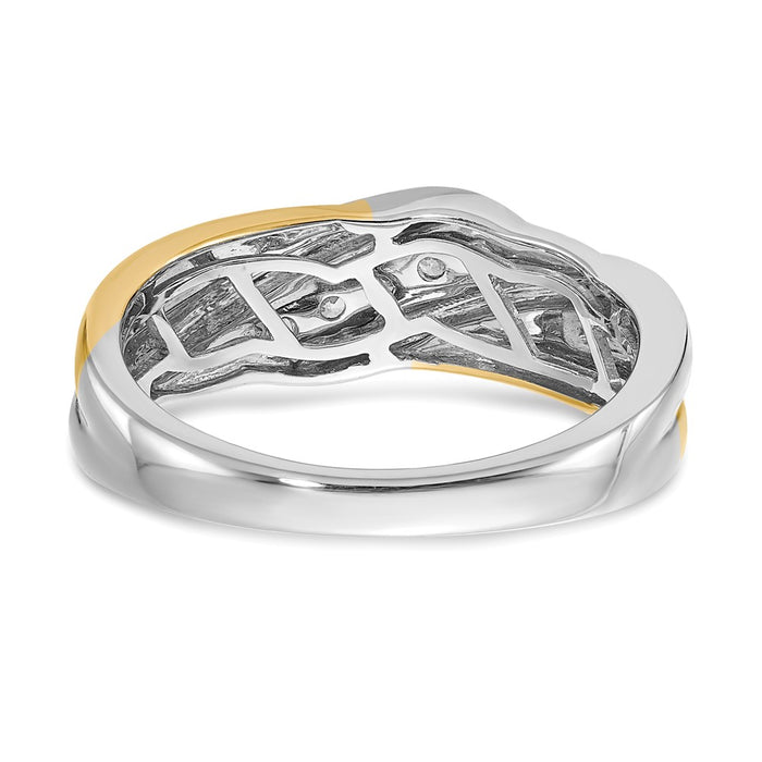 Buy Exclusive 14K Two-Tone Men's Ring with 5-Stone 1/4 Carat Diamond Accent-5