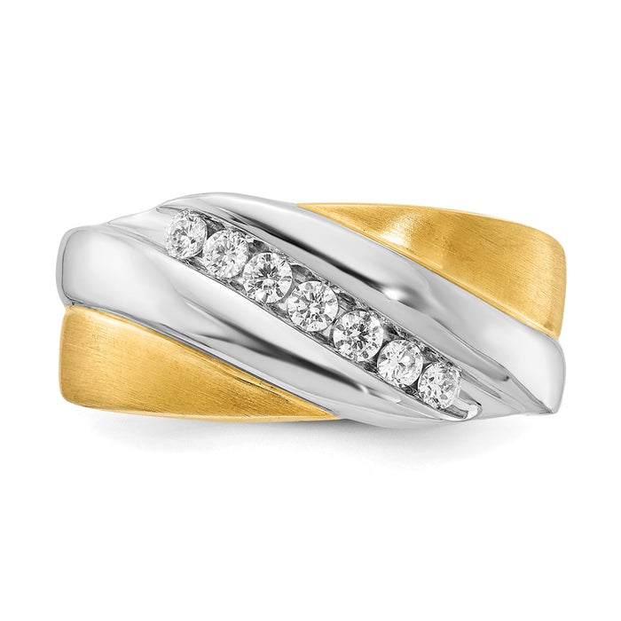 Buy Exclusive 14K Two-Tone Men's Ring - 1/3 Carat Diamond Accent, Stylish Design-4
