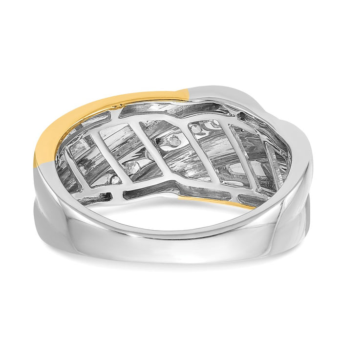 Buy Exclusive 14K Two-Tone Men's Ring - 1/3 Carat Diamond Accent, Stylish Design-5
