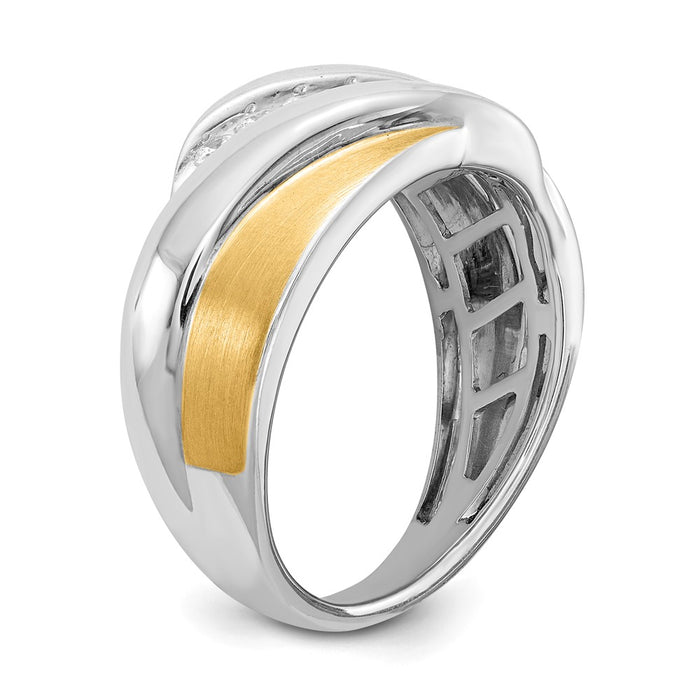 Buy Exclusive 14K Two-Tone Men's Ring - 1/3 Carat Diamond Accent, Stylish Design-6