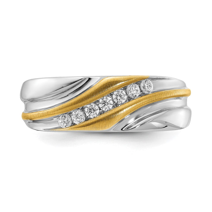 Buy Exclusive 14K Two-Tone Men's Ring with 1/4 Carat Diamonds - Stylish Design-4